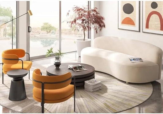 Faux Cowhide Round Area Rug | Non-Slip Leather Floor Carpet for Living Room, Bedroom, and Home Décor | Modern Stylish Accent Rug(White_7x7)