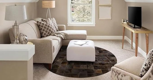 Round Area Rug – Soft Modern Carpet for Living Room, Bedroom, Entryway – Non-Slip Durable Floor Mat for Home Décor (Brown_3X3)