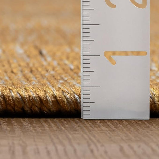 LUXE WEAVERS Modern Farmhouse Yellow 5x7 Washable Area Rug, Anti-Slip Diamond Pattern Carpet