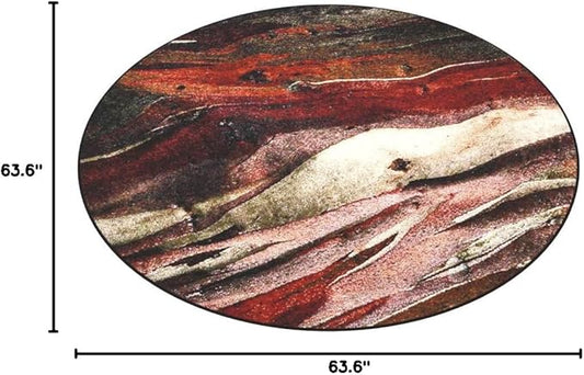 SAFAVIEH Glacier Collection Area Rug - 5'3" Round, Red & Multi, Modern Abstract Design, Non-Shedding & Easy Care, Ideal for High Traffic Areas in Living Room, Bedroom (GLA126A)