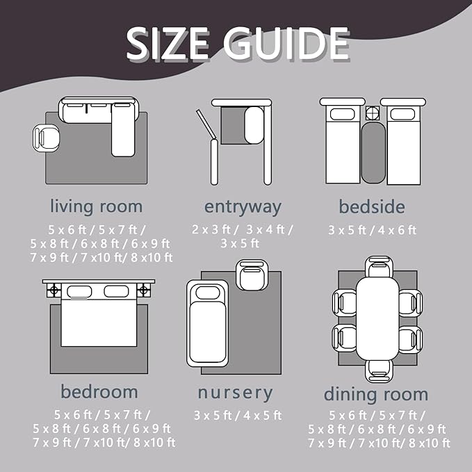 Elegant Wave Design Rug, 5x6 Rug, Abstract Rugs for Living Room Bedroom, Modern Large Area Rug, Washable Rug Non Slip Soft Indoor Carpet, Elegant Wave Design Home & Room Decor
