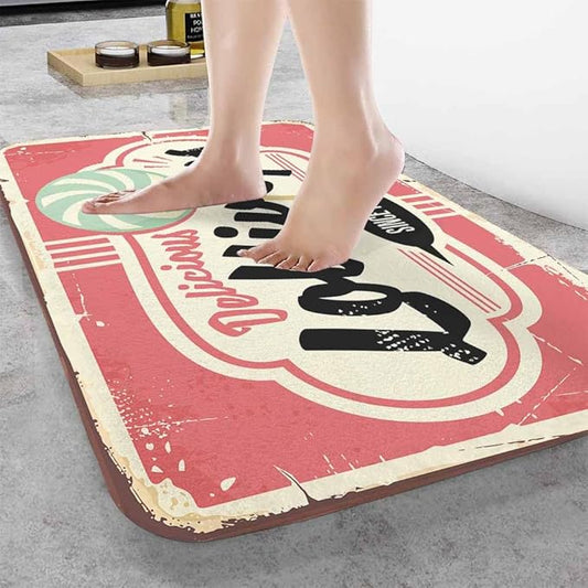 Candy Store Sign Bath Rugs for Bathroom Durable Flannel Bath Rug Clearance Mats for Forlaundry Room and Kitchen Decor Carpt Washable 15.7 x 23.6 Inch