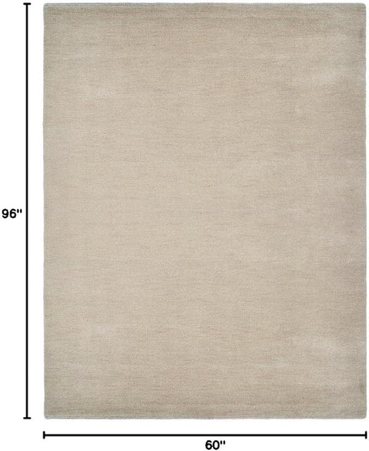 Hand Knotted Loom Wool ECO-Friendly Area Rugs - 5'x8', Rectangle, Purple Color, Solid Plain Design, High Pile Handmade Anti Skid Area Rugs for Living Room, Bed Room (L00111)