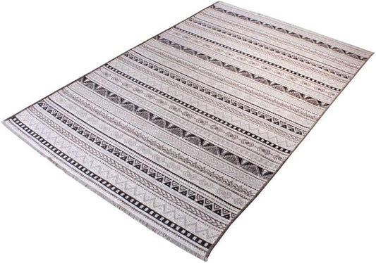 Alfa Rich 3x10 White Black Gray Washable Area Rugs for Living Room Hallway Kitchen Decor Runner