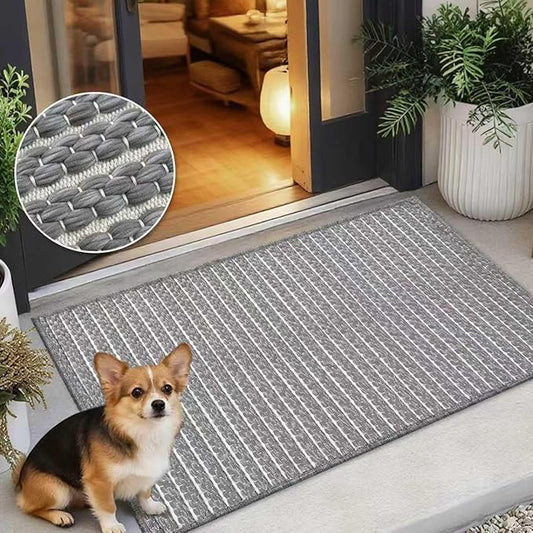 Braided Bath Mat,Boho Small Bathroom Rugs Non Slip Washable Super Absorbent Quick Dry Farmhouse Bathroom,Bedroom Decor,17"x24"Grey