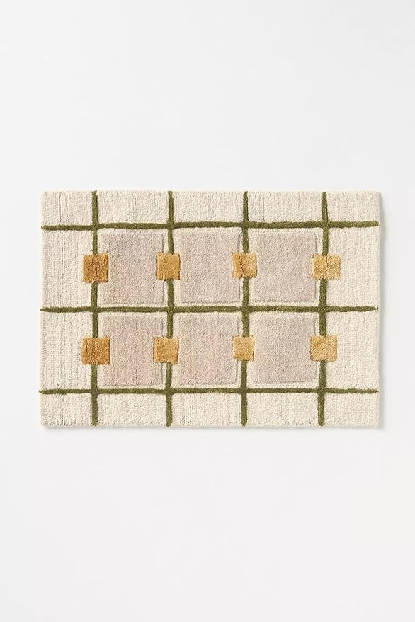 Greer Hand-Tufted Wool Rug - Elegant Taupe and Olive Geometric Pattern for Sophisticated Home Decor (4x7 Ft)