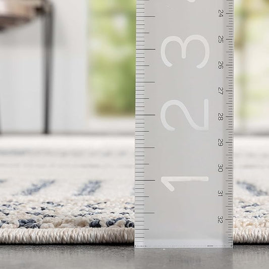 Well Woven Harlow Collection Briar Light Blue - Modern Tribal Minimalist Geometric 6x9 Area Rug - Ideal for Living Room, Dining Room & Bedroom - Durable, Stain Resistant & Easy to Clean
