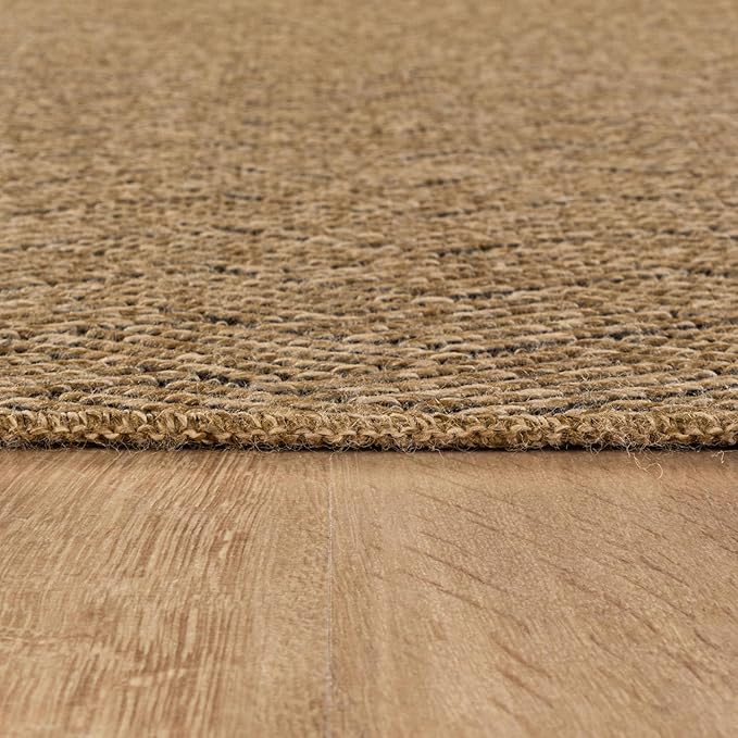 Easy Jute Rugs 2x7 Herringbone Natural Color Living Room Indoor Outdoor Runner Rug for Patio and Kitchen Rug High Traffic Washable Easy to Clean Solid Boho Woven Design Carpet (2 x 7)