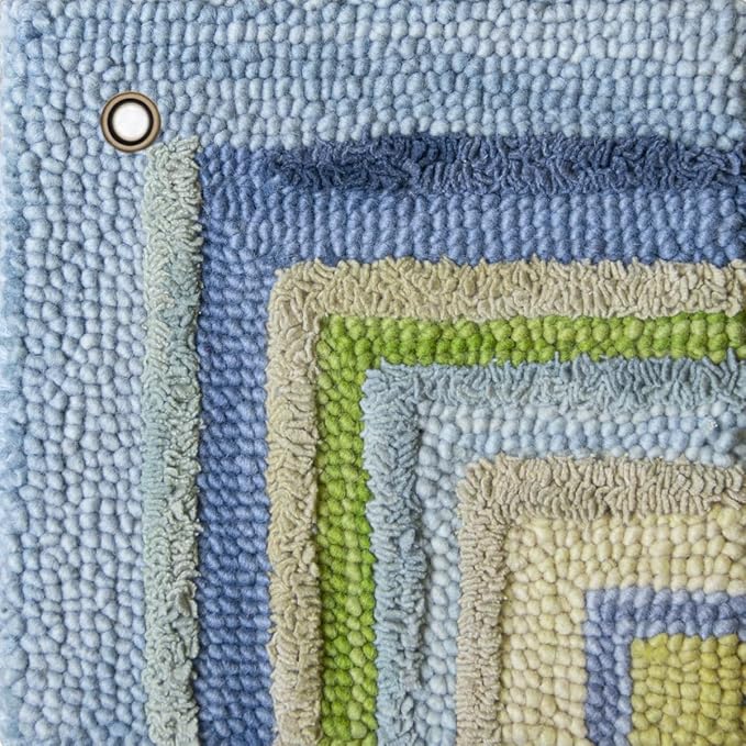Company C Concentric Squares Area Rug Wool 1' x 1' Sample, Sky