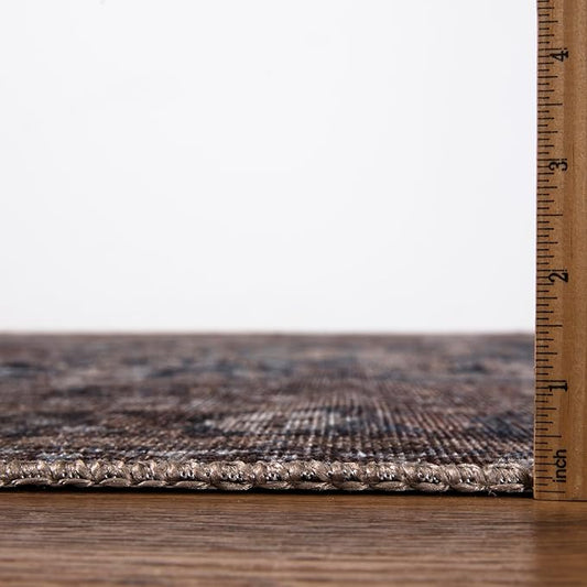 Keen Home Design 8x10 Rug - Machine Washable Area Rug with Non-Slip Backing, Ideal for Living Room, Dining Room, Bedroom - Vintage, Easy Clean, Durable, Low Pile - (8' x 10')