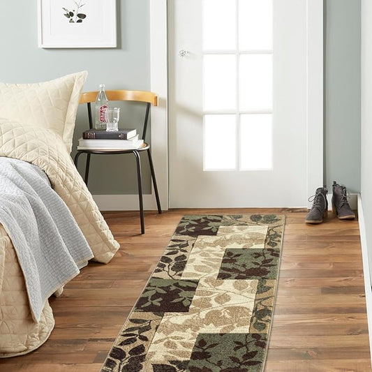 Home Dynamix Tribeca Slade Contemporary Abstract Runner Area Rug, Brown/Green, 1'9" x 7'2"