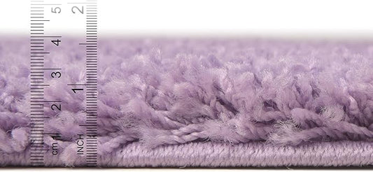 Unique Loom Solid Shag Collection Area Rug (8' x 10' Rectangle Lilac)