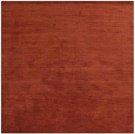 Hand Knotted Loom Wool ECO-Friendly Area Rugs - 10'x10', Square, Light Red Color, Solid Plain Design, High Pile Handmade Anti Skid Area Rugs for Living Room, Bed Room (L00111)