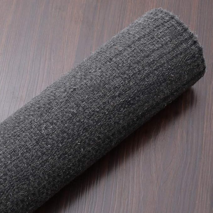 Rugsotic Carpets Hand Woven Flat Weave Kilim Wool 3'x5' Area Rug Solid Charcoal D00111