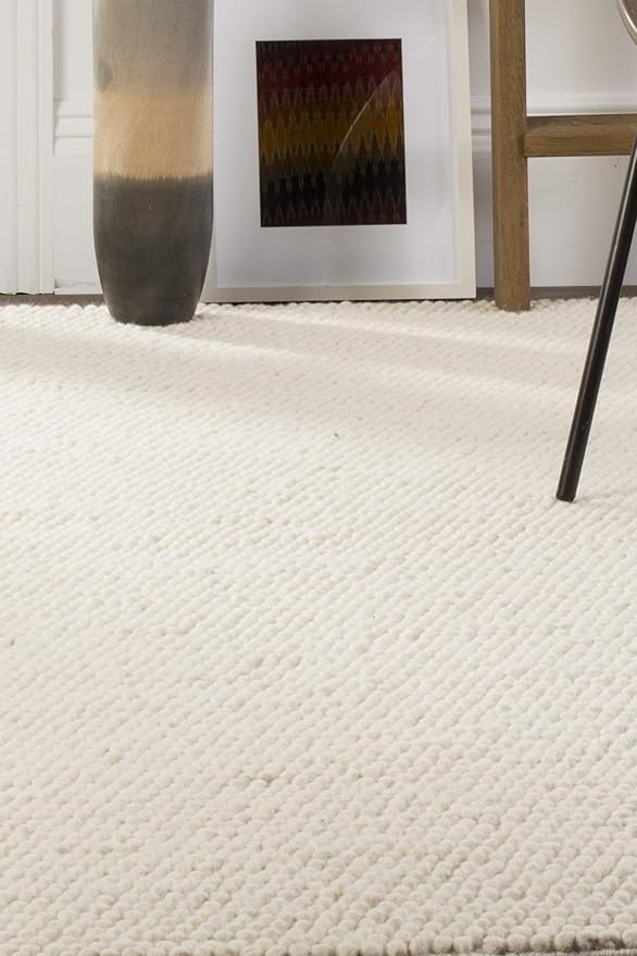 SAFAVIEH Natura Collection Runner Rug - 2'3" x 20', Ivory, Handmade Wool Blend, Textured Design, Ideal for Hallway, Bedroom, Foyer (NAT620A)