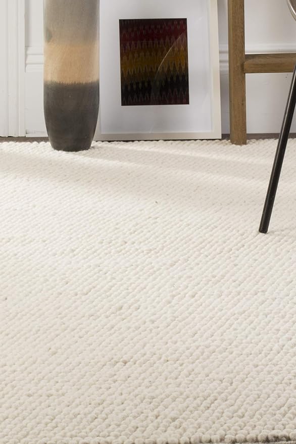 SAFAVIEH Natura Collection Runner Rug - 2'3" x 16', Ivory, Handmade Wool Blend, Textured Design, Ideal for Hallway, Bedroom, Foyer (NAT620A)