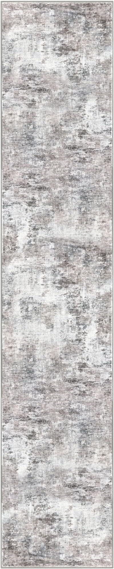 Modern Abstract Runner Rug 2x10, Beige Grey Neutral Washable Long Kitchen Runner Non-Slip Soft Hallway Rug Runner Thin Print Faux Wool Carpet for Entryway Bedroom Laundry Room Indoor