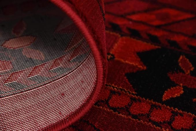 Unique Loom Tekke Collection Area Rug - Sheibani (9' x 12' Rectangle, Red/ Black)