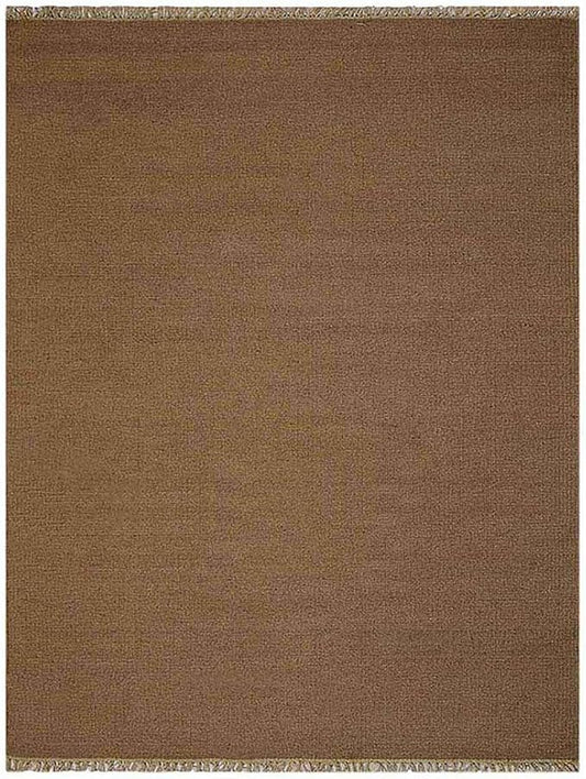 Rugsotic Carpets Hand Woven Flat Weave Kilim Wool 4'x6' Area Rug Solid Cream D00111