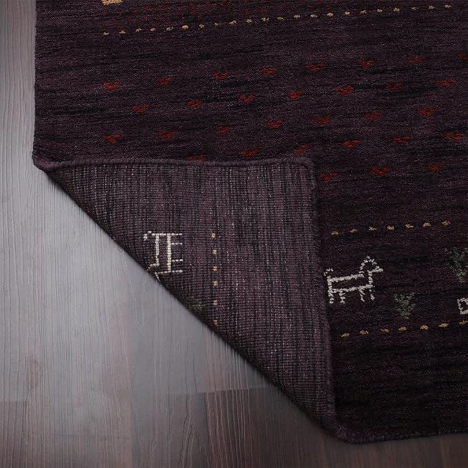 Hand Knotted Loom Wool ECO-Friendly Area Rugs - 2'6''x10', Runner, Brown Color, Solid Plain Design, High Pile Handmade Anti Skid Area Rugs for Living Room, Bed Room (L00111)
