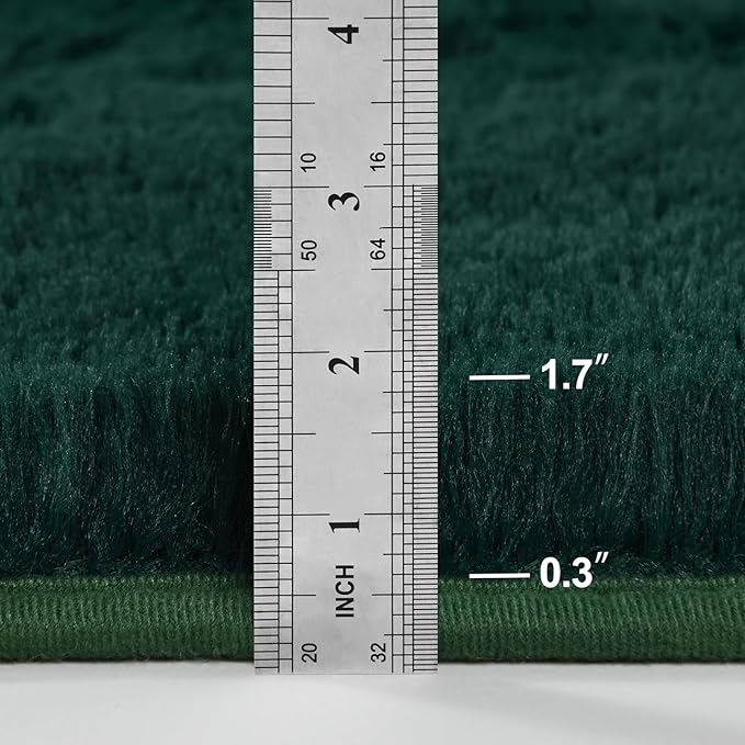 Soft Deep Green Area Rug Shaggy Rugs Fluffy Carpets for Living Room Bedroom Girls Room Nursery Home Decor, 4 X 6 Dark Green Tie-Dyed Plush Fuzzy Rugs, Shag Indoor Floor Bedside Rug