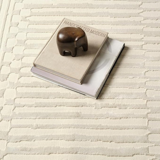 Revival Rugs Soloba 5'3"x7'10" Washable Area Rug for Living Room Bedroom - 100% Recycled Oeko-TEX Certified, Medium Pile, Beige, Cream