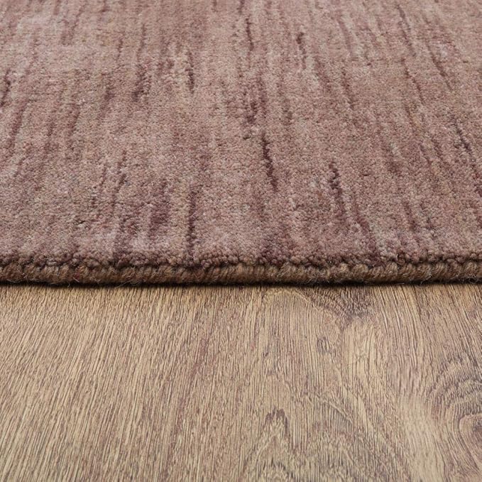 Hand Knotted Loom Wool ECO-Friendly Area Rugs - 4'x6', Rectangle, Light Brown Color, Solid Plain Design, High Pile Thick Handmade Anti Skid Rugs for Living Room (L00111)