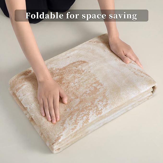 Ciicool 2x6 Washable Runner Rug, Modern Abstract Soft Hallway Rugs Runner, Non-Slip Thin Accent Rug Lightweight Light Brown Beige Print Distressed Carpet for Laundry Entryway Bedroom Kitchen Indoor