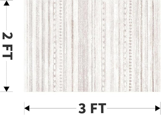 Small Area Rug-2x3 Entryway Rug Non Slip Washable Low Pile Indoor Door Mat Neutral Distressed Boho Moroccan Entrance Rugs Carpet for Bedroom Kitchen Powder Room Front Porch Bathroom, Pink