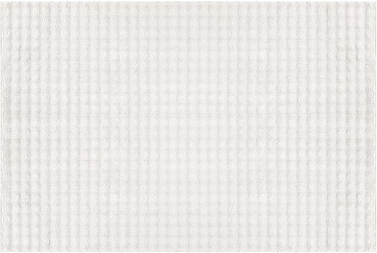 CAMILSON Modern White Non Slip Door Mat Rug 2x3 Ultra Soft High Pile Entryway Rugs Non Skid Rubber Backing Durable & Easy to Clean Carpet for Kitchen Bathroom Indoor Use (2 x 3 White)
