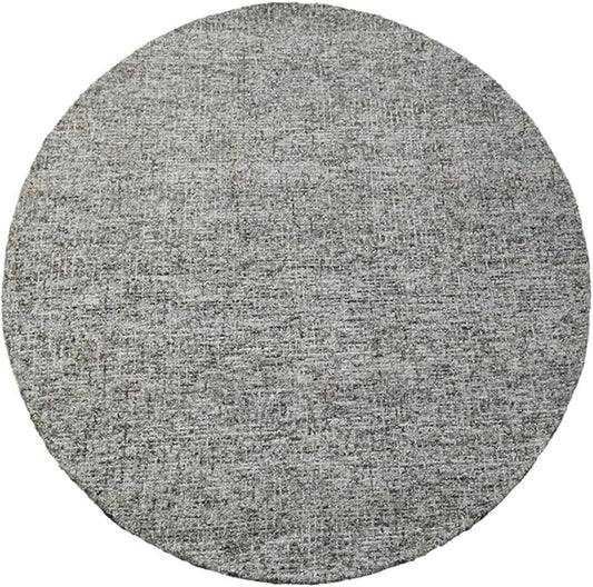 Hand Tufted Wool ECO-Friendly Area Rugs - 8'x8', Round Shape, Dark Brown & Beige, Solid Plain Design, High Pile Thick Handmade Area Rugs for Living Room, Bed Room (KWC111)