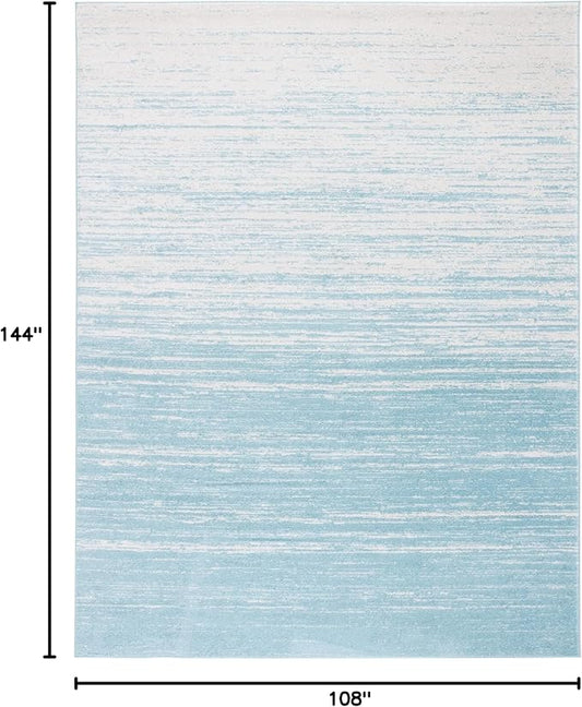 SAFAVIEH Area Rug 9x12 - Adirondack Collection - Large - Aqua & Ivory, Modern Ombre Design, Non Shedding & Easy to Clean, Ideal for Living Room, Bedroom, Office, Dining Space (ADR113J)