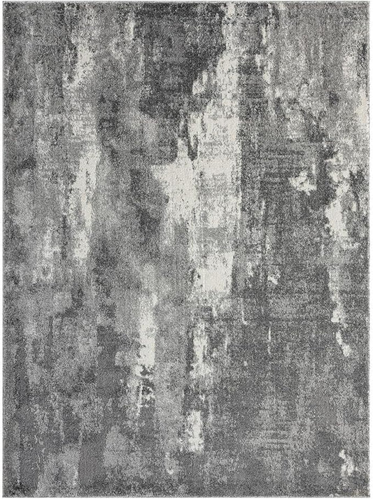 LUXE WEAVERS Euston Collection 7681 Dark Grey 5x7 Modern Abstract Area Rug