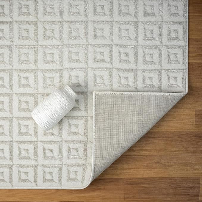 LUXE WEAVERS Geometric Greek Pattern Area Rug, Cream, 8'X10'