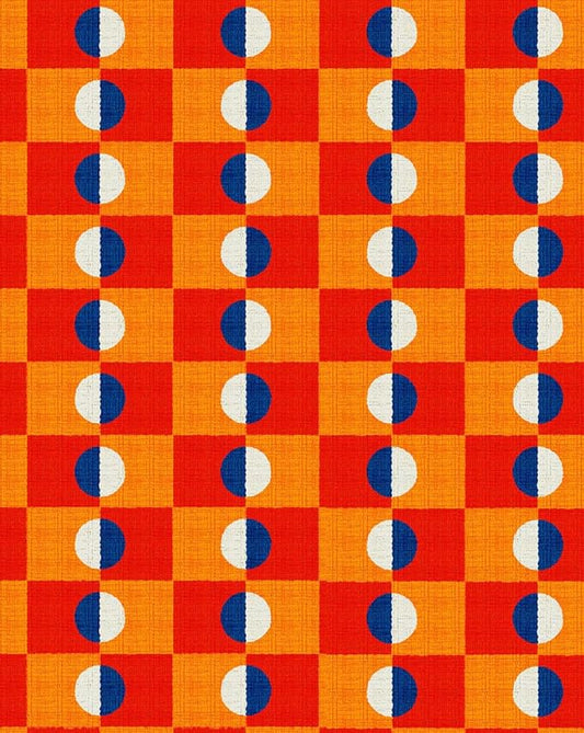 Modern Checkerboard Area Rug with Orange and Red Pattern Vibrant Non Slip Washable 8x10 Rugs for Living Room Dining Room Bedroom Home Office Playroom Large Indoor Carpet Durable Bathmat