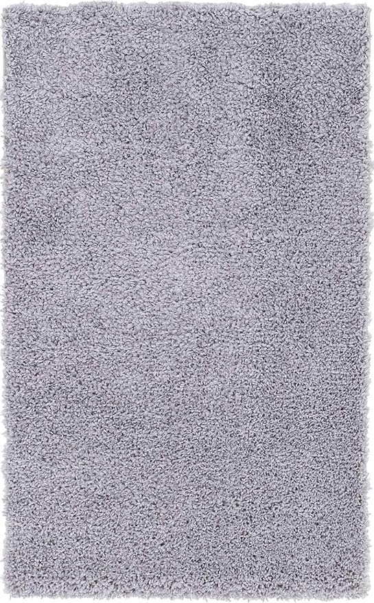 Unique Loom Davos Shag Collection Area Rug - Solid (3' 3" x 5' 3" Rectangle, Sterling)