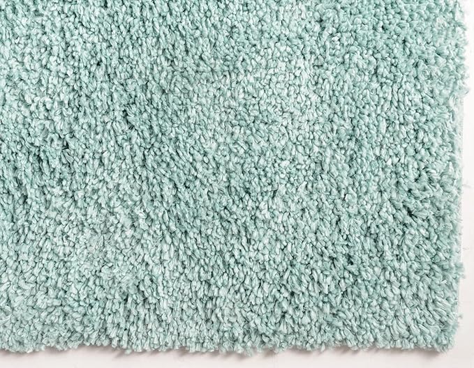 Unique Loom Davos Shag Collection Area Rug - Solid (2' 7" x 16' 5" Runner, Aqua)