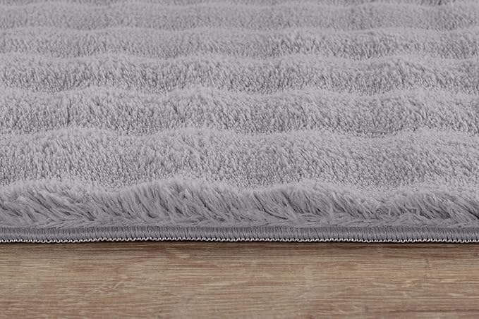 CAMILSON Modern Gray Non Slip Rug 3x5 Ultra Soft High Pile Area Rugs Non Skid Rubber Backing Durable & Easy to Clean Carpet for Living Room Bedroom Kids Room Indoor Use (3 x 5 Gray)