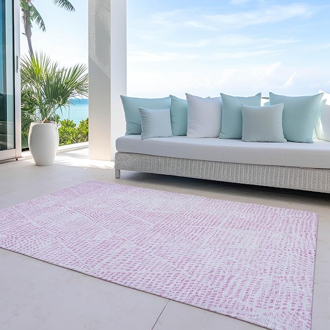 Addison Rugs Chantille ACN591 Pink 5' x 7'6" Indoor Outdoor Area Rug, Easy Clean, Machine Washable, Non Shedding, Bedroom, Living Room, Dining Room, Kitchen, Patio Rug