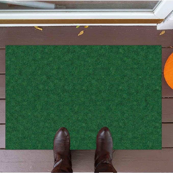 Ottomanson Mud Mat 2'7" x 4' Entryway Rug - Non-Slip Scraper Doormat for Muddy Paws, Dirt Trapping Indoor/Outdoor Mat for High-Traffic Areas, Kitchen, Garage, Patio, Green
