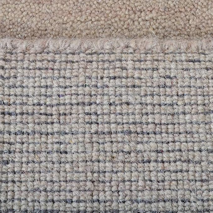 Rugsotic Carpets Hand Knotted Loom Wool ECO-Friendly Area Rugs - 2'6"x8', Runner, Beige Color, Solid Plain Design, High Pile Thick Handmade Anti Skid Area Rugs for Living Room, Bed Room (L00111)