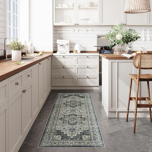 Dripex Tribal Washable Runner Rug-2x5 Non-Slip Non-Shedding Runners for Hallways Stain Resistant Kitchen Mat Laundry Entryway Carpet Runner for Doorway Entrance Bedroom Living Room Decor