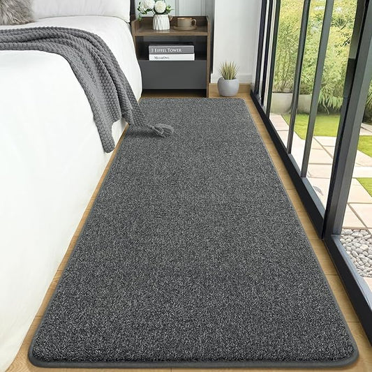 AROGAN Washable 2x8 Runner Rug for Hallway, Long Runner Rugs wtih Soft Memory Foam for Bedroom, Non Slip Backing Carpet Runners for Hallways, Kitchen, Bathroom, Entryway Home Decor, Black and White