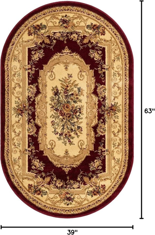 Rugs.com Chateau Collection Rug - 3' x 5' Oval Red Medium Pile Rug