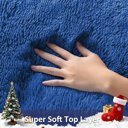 Ophanie 6x9 Blue Rugs for Living Room, Large Fluffy Shag Fuzzy Plush Soft Area Rugs, Floor Shaggy Navy Carpets for Bedroom, Carpet for Kids Boys Girls Dorm Nursery Home Decor Aesthetic