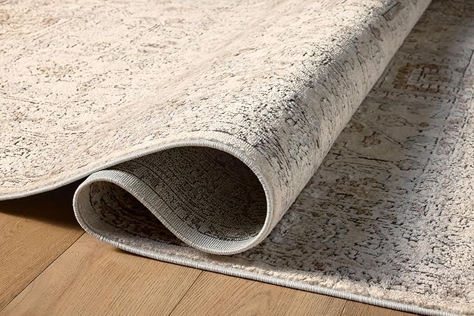 Loloi Teagan Collection TEA-03 Ivory/Sand 2'-8" x 4' Accent Rug, Large, Soft Neutral Rug, High-Traffic for Living Room, Bedroom, Home Office, Dining Area