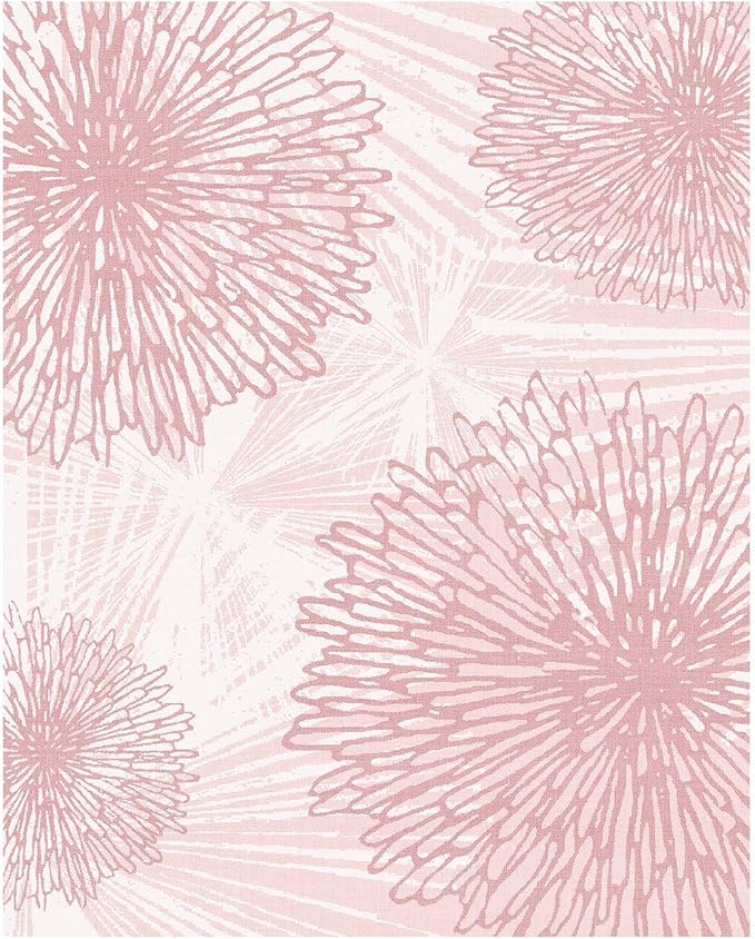 WITSHOCK Pink Rugs 8x10 for Bedroom Girls,Floral Modern Distress Print Pattern Carpet for Living Room Dining Room,Stain Resistant Anti Slip Backing Rugs for Kids Room Nursery Playroom,Light Pink