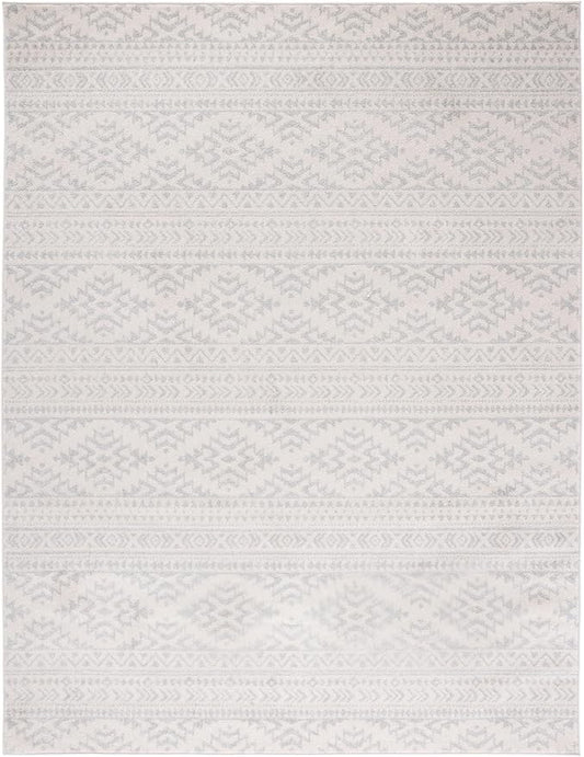 SAFAVIEH Area Rug 12x18 - Tulum Collection - Large - Ivory & Light Grey, Moroccan Boho Tribal Design, Non-Shedding & Easy to Clean, Ideal for Living Room, Bedroom, Dining Space (TUL272G)