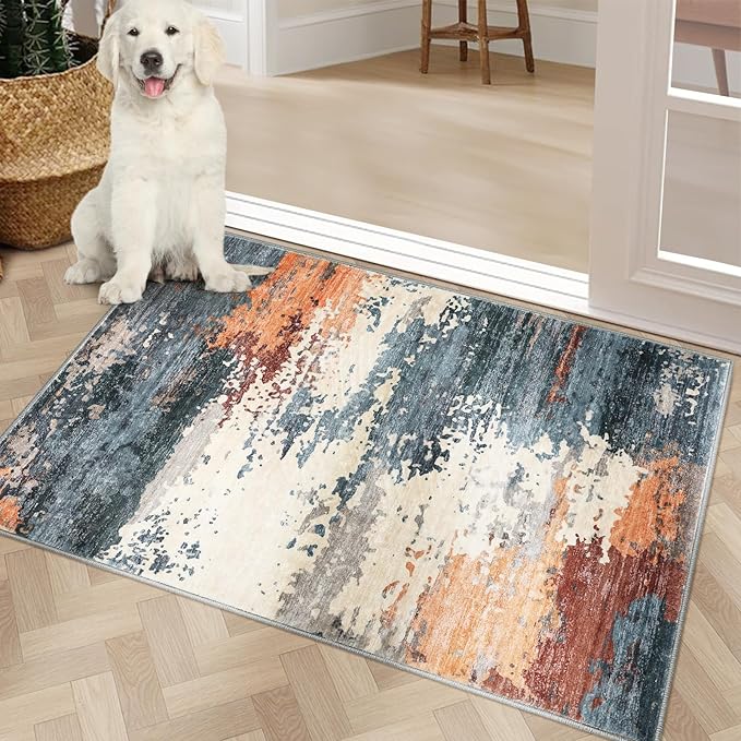 COMSLE Door Mat Soft Absorbent Indoor Front Entryway Rug Machine Washable Entrance Mats for Muddy Paws Non Slip Throw Rugs 20" x 32" Doormat for Inside Foyer Bedroom - Yellow