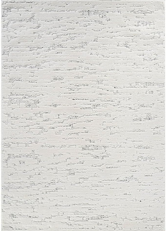 Beverly Rug Micro Loop Area Rug White/Gray 8x10 Abstract Modern Luxury Brushstroke Durable Soft Indoor Rugs for Living Dining Room Office Stain Resistant Non Shedding Casual Indoor Carpet 8 x 10